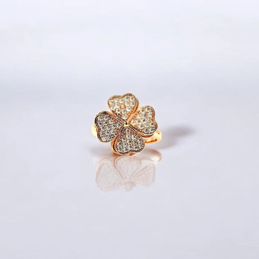Two-Layer Rotating Heart Wing Ring for Women – Spinner Style with Crystal Accents & Chic Motion Design