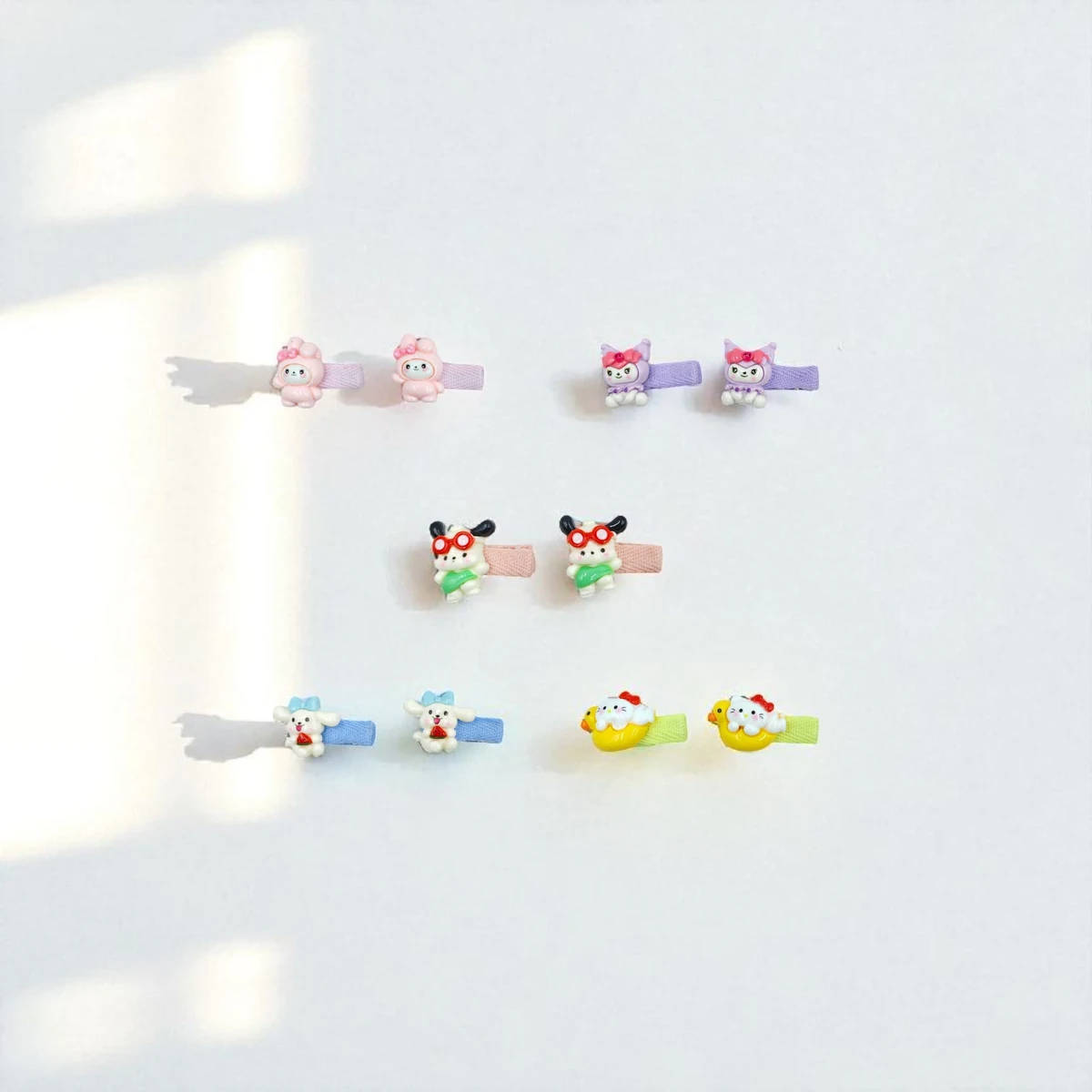 5-Pair Kids Cartoon Hair Clips Set – Soft Band Girl Accessories with Cute Animal Designs for Daily Styling and Birthday Gifting